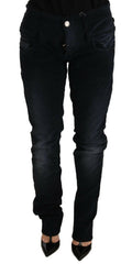 Acht Blue Washed Cotton Denim Low Waist Loose Fit Trousers Jeans -   -  Acht.
