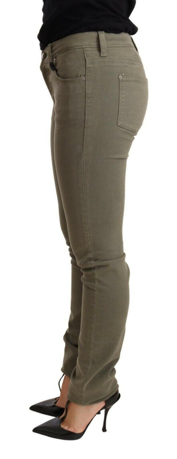 Ermanno Scervino Green Low Waist Skinny Slim Trouser Cotton Jeans -   -  Ermanno Scervino.