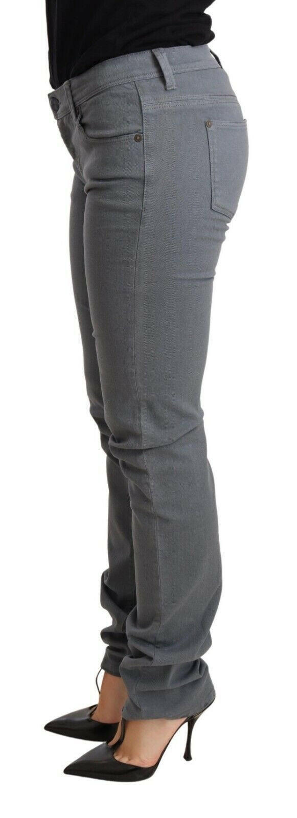 Ermanno Scervino Gray Low Waist Skinny Slim Trouser Cotton Jeans -   -  Ermanno Scervino.