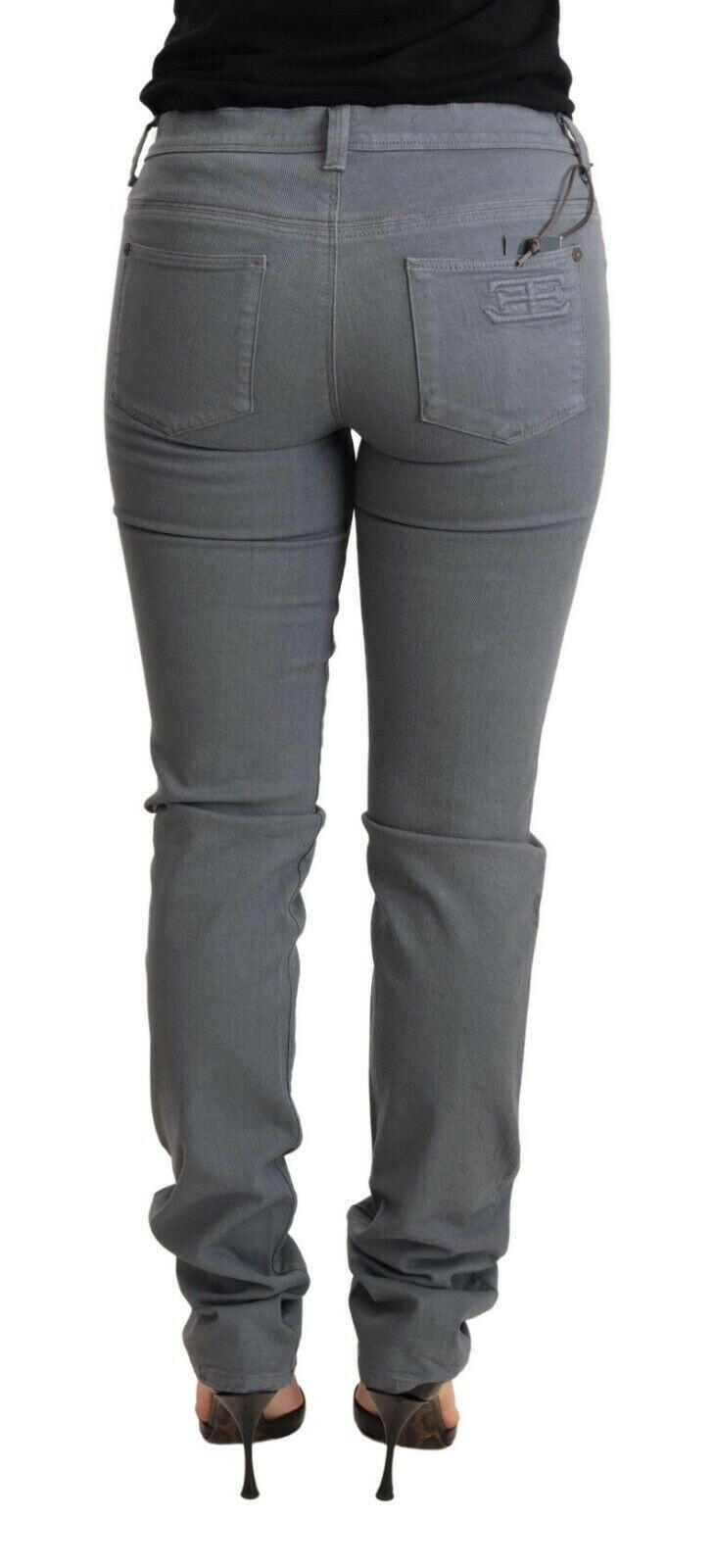 Ermanno Scervino Gray Low Waist Skinny Slim Trouser Cotton Jeans -   -  Ermanno Scervino.