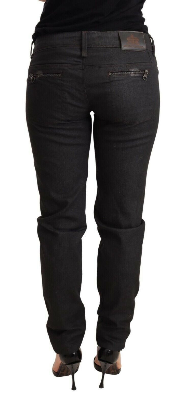 Ermanno Scervino Black Low Waist Skinny Slim Trouser Cotton Jeans -   -  Ermanno Scervino.