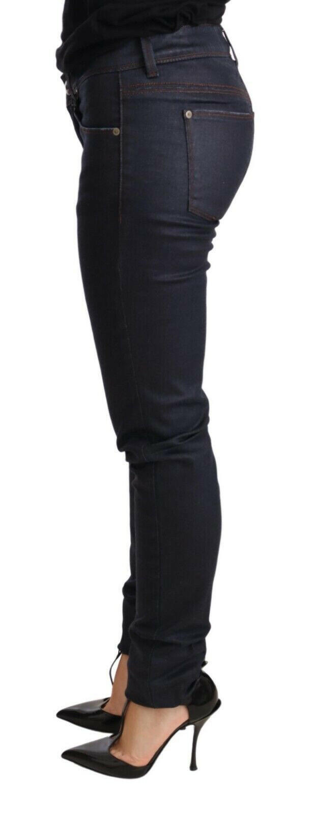 Ermanno Scervino Blue Low Waist Skinny Slim Trouser Cotton  Jeans -   -  Ermanno Scervino.
