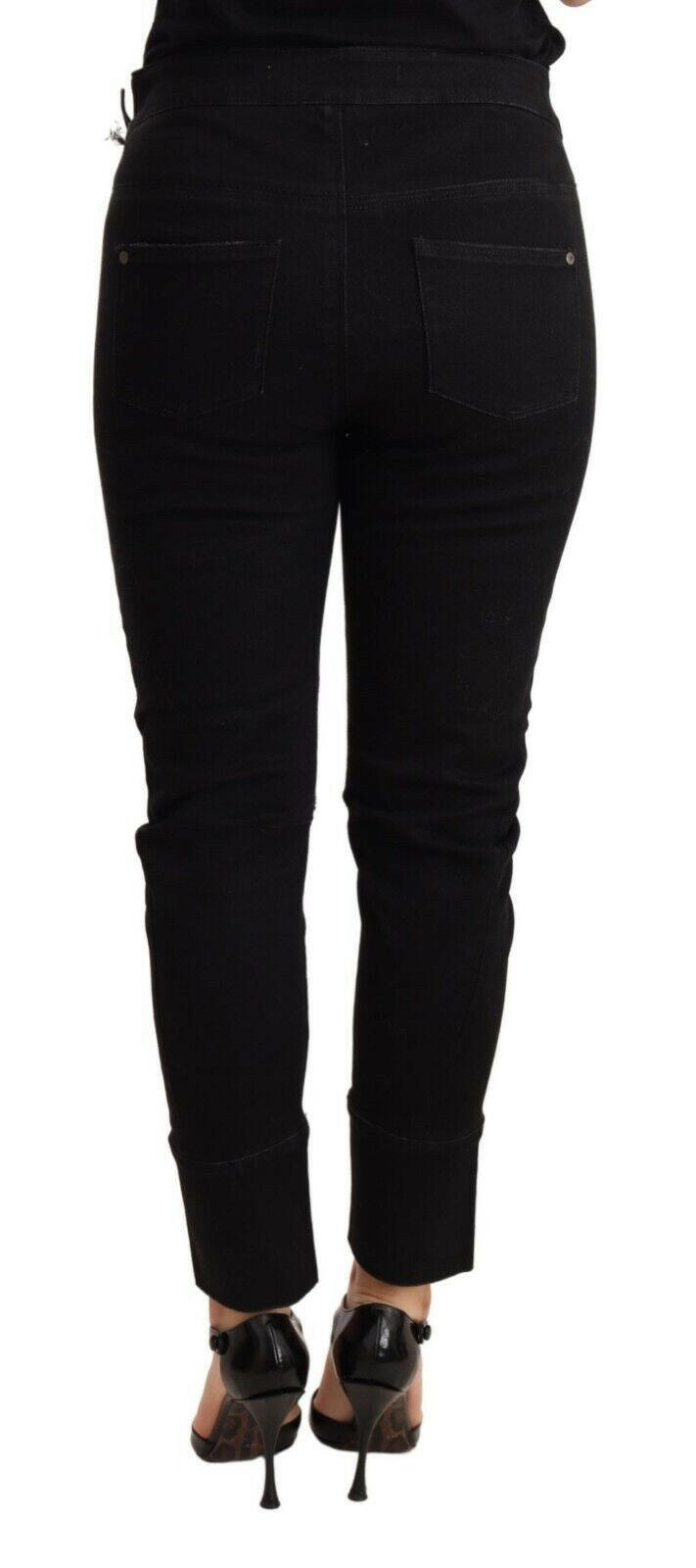 Ermanno Scervino Black Low Waist Skinny Slim Trouser Cotton  Jeans -   -  Ermanno Scervino.