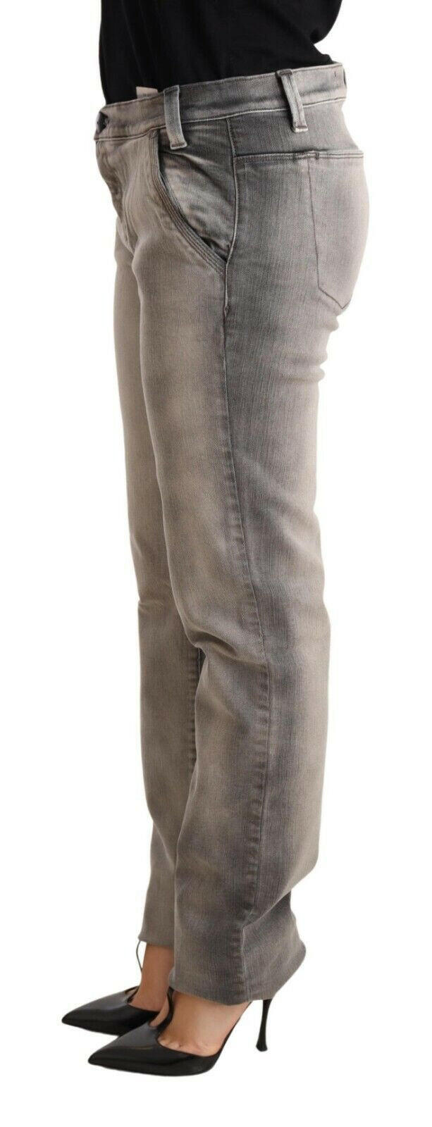 Ermanno Scervino Gray Washed Low Waist Skinny Trouser Cotton Jeans -   -  Ermanno Scervino.