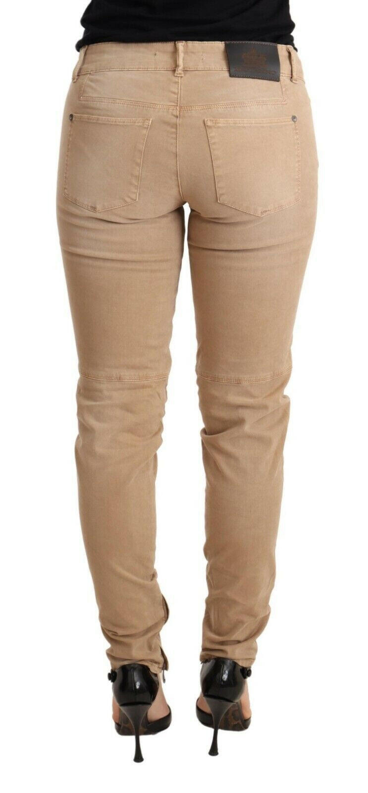 Ermanno Scervino Brown Low Waist Skinny Denim Trouser Cotton Jeans -   -  Ermanno Scervino.