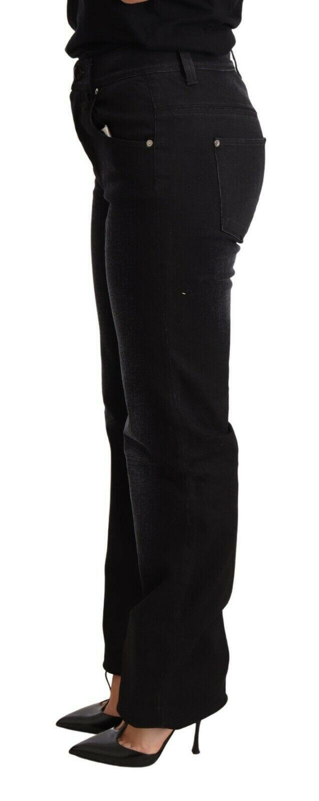Ermanno Scervino Black Washed Straight Denim Trouser Cotton Jeans -   -  Ermanno Scervino.