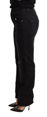 Ermanno Scervino Black Washed Straight Denim Trouser Cotton Jeans -   -  Ermanno Scervino.