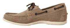 Pollini Beige Suede Low Top Mocassin Loafers Casual Men Shoes -   -  Pollini.