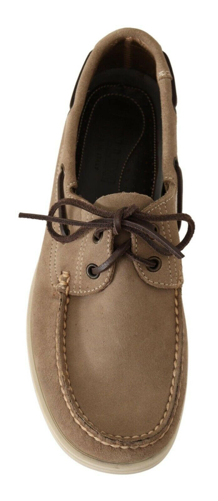 Pollini Beige Suede Low Top Mocassin Loafers Casual Men Shoes -   -  Pollini.