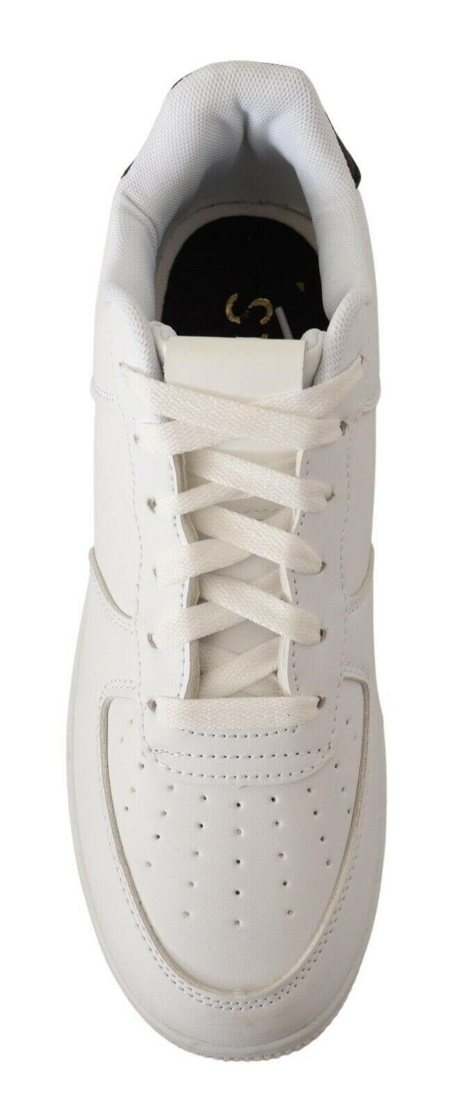 SIGNS White Leather Perforated Lace Up Sneakers Casual Men Shoes -   -  SIGNS.