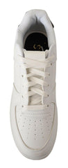 SIGNS White Leather Perforated Lace Up Sneakers Casual Men Shoes -   -  SIGNS.