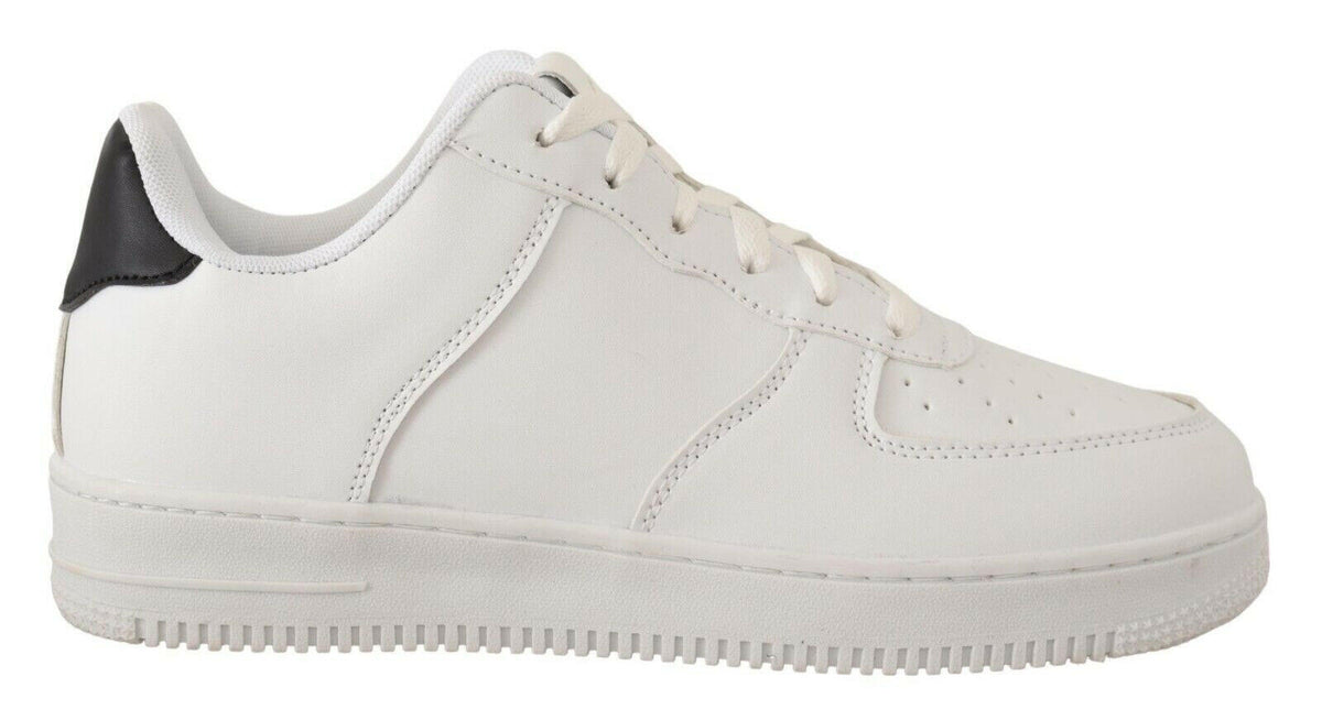 SIGNS White Leather Perforated Lace Up Sneakers Casual Men Shoes -   -  SIGNS.