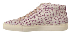 HIDE & JACK White Bordeaux Leather Casual Lace Up Sneakers Shoes -   -  HIDE & JACK.