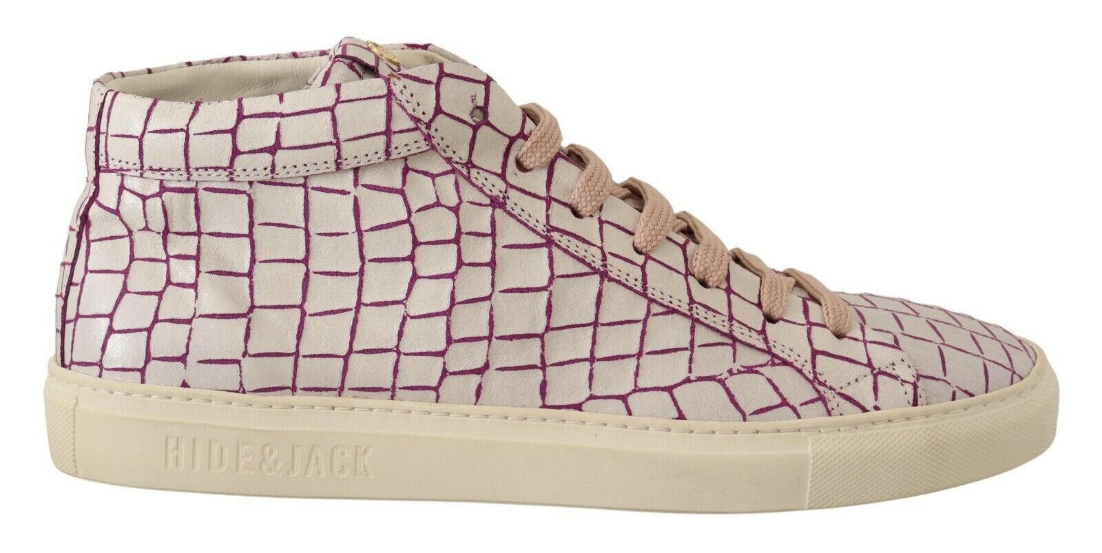 HIDE & JACK White Bordeaux Leather Casual Lace Up Sneakers Shoes -   -  HIDE & JACK.