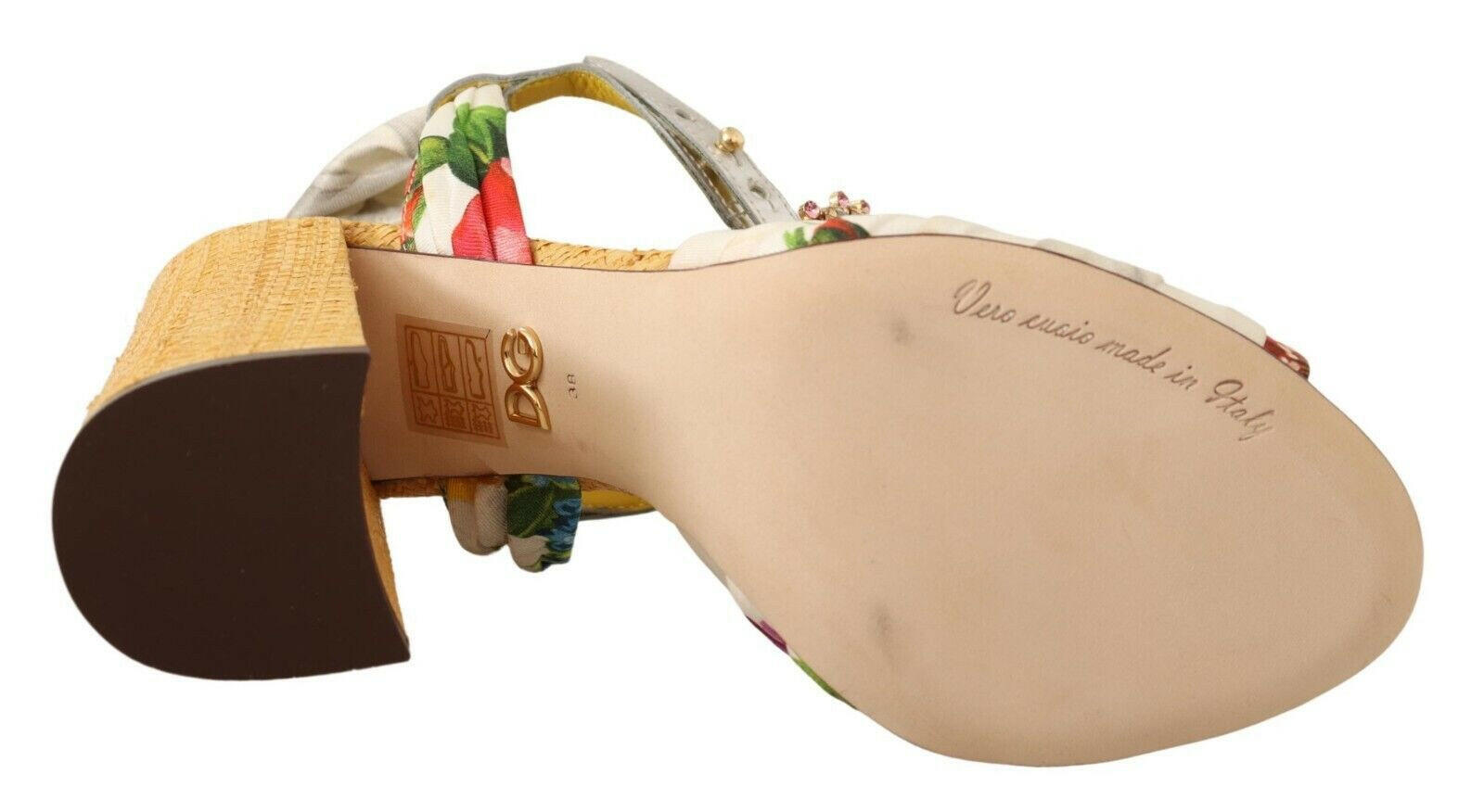 Dolce & Gabbana Multicolor Crystal Embellished Heel Sandals -   -  Dolce & Gabbana.
