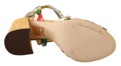 Dolce & Gabbana Multicolor Crystal Embellished Heel Sandals -   -  Dolce & Gabbana.