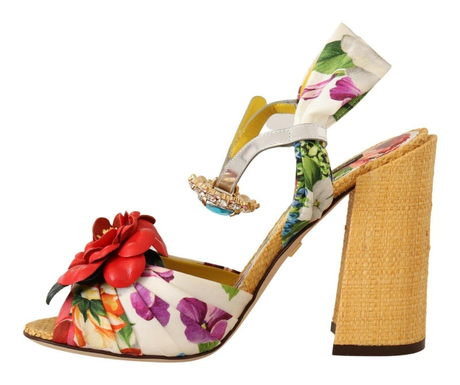 Dolce & Gabbana Multicolor Crystal Embellished Heel Sandals -   -  Dolce & Gabbana.