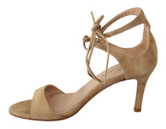 Maria Christina Beige Suede Leather Ankle Strap Pumps Shoes -   -  Maria Christina.