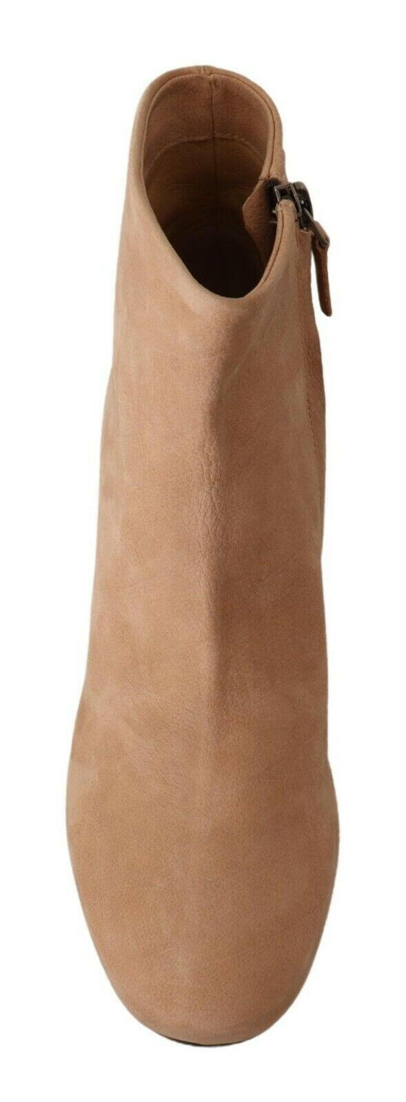 DEL CARLO Beige Suede Leather Mid Heels Pumps Boots Shoes -   -  DEL CARLO.