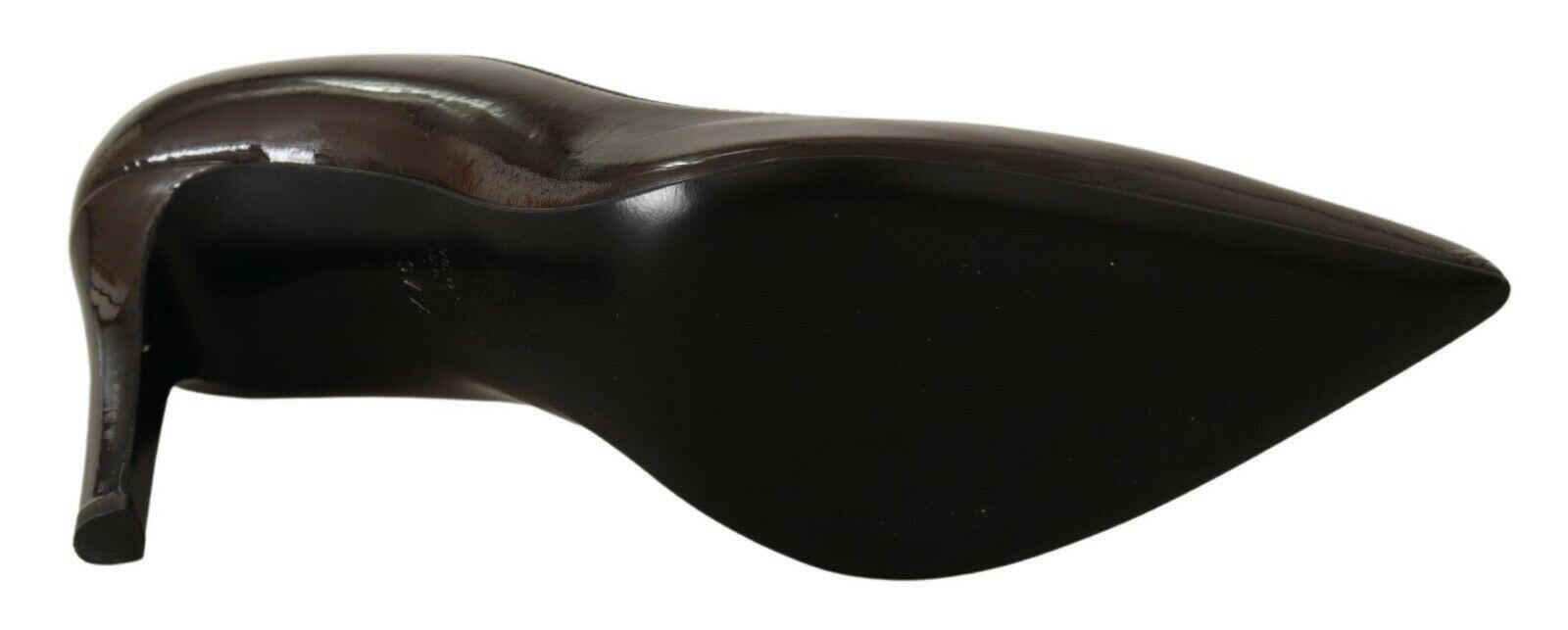 Sofia Brown Patent Leather Stiletto Heels Pumps Shoes -   -  Sofia.