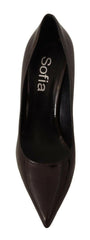 Sofia Brown Patent Leather Stiletto Heels Pumps Shoes -   -  Sofia.