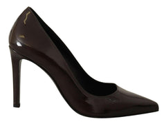 Sofia Brown Patent Leather Stiletto Heels Pumps Shoes -   -  Sofia.