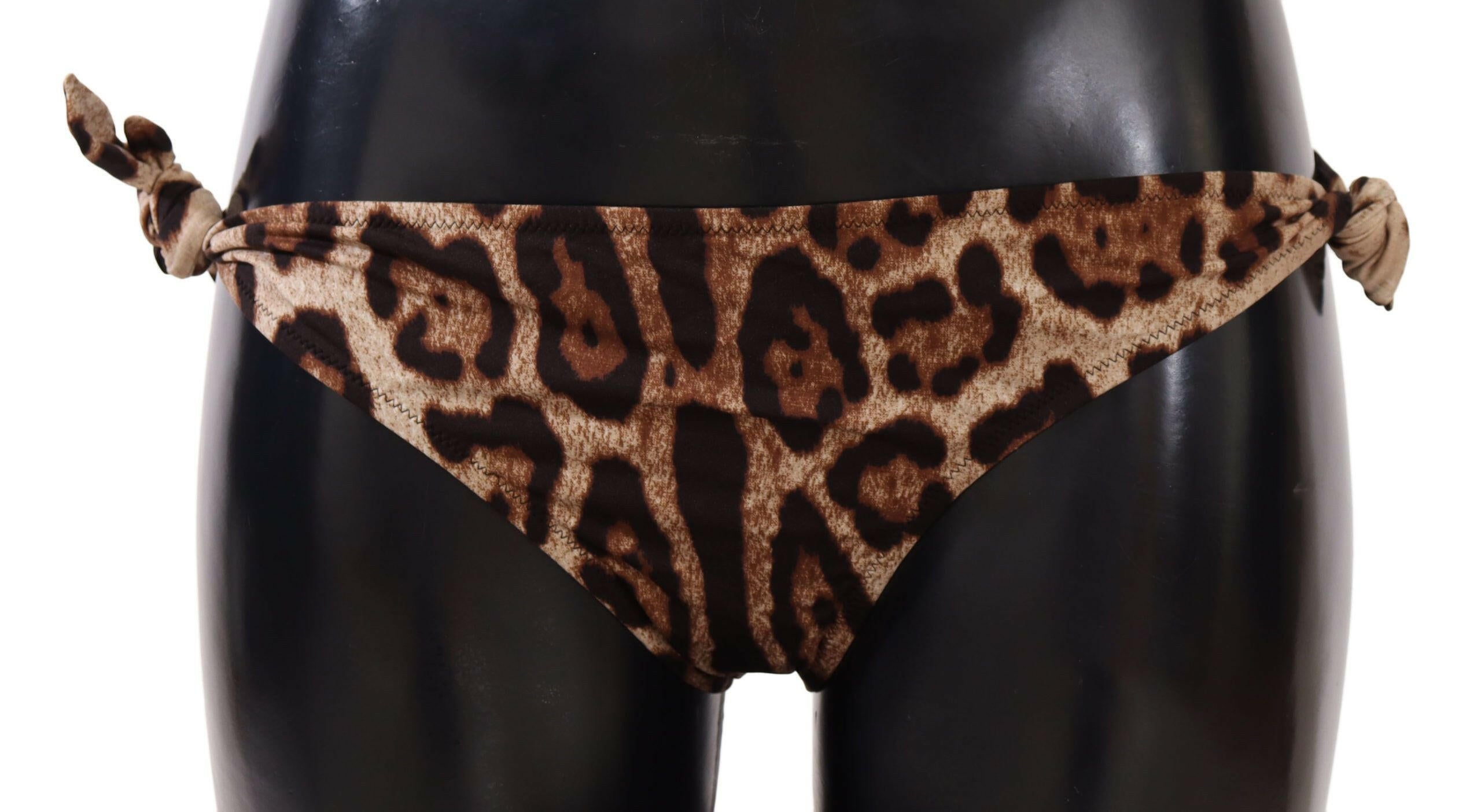 Dolce & Gabbana Bikini Bottom Brown Leopard Print Swimsuit Swimwear -   -  Dolce & Gabbana.