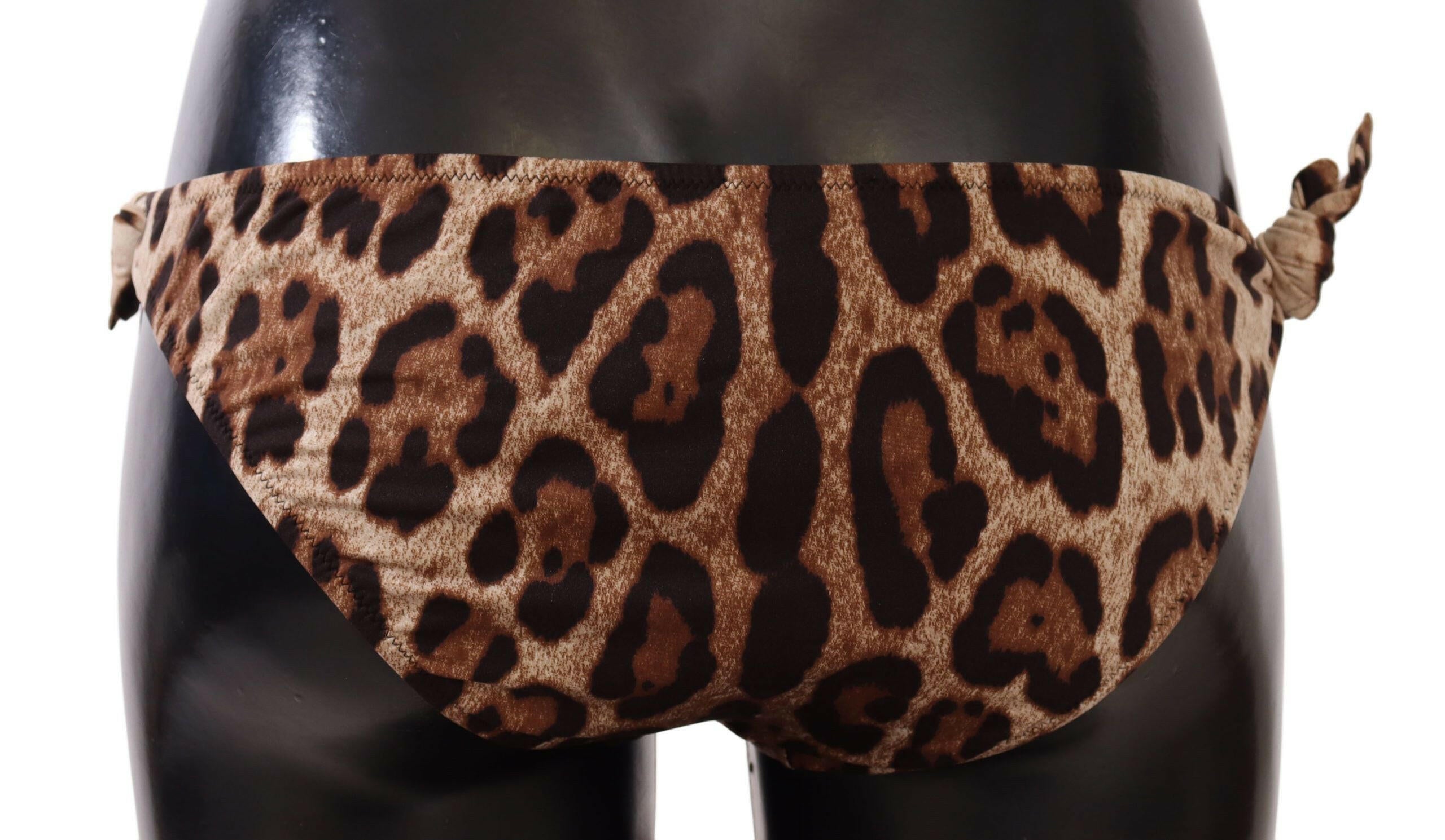 Dolce & Gabbana Bikini Bottom Brown Leopard Print Swimsuit Swimwear -   -  Dolce & Gabbana.