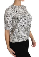Dolce & Gabbana White Musical Instruments Print Blouse -   -  Dolce & Gabbana.
