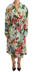 Dolce & Gabbana Multicolor Double Breasted Floral Trench Coat Jacket -   -  Dolce & Gabbana.