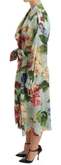 Dolce & Gabbana Multicolor Double Breasted Floral Trench Coat Jacket -   -  Dolce & Gabbana.