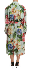 Dolce & Gabbana Multicolor Double Breasted Floral Trench Coat Jacket -   -  Dolce & Gabbana.