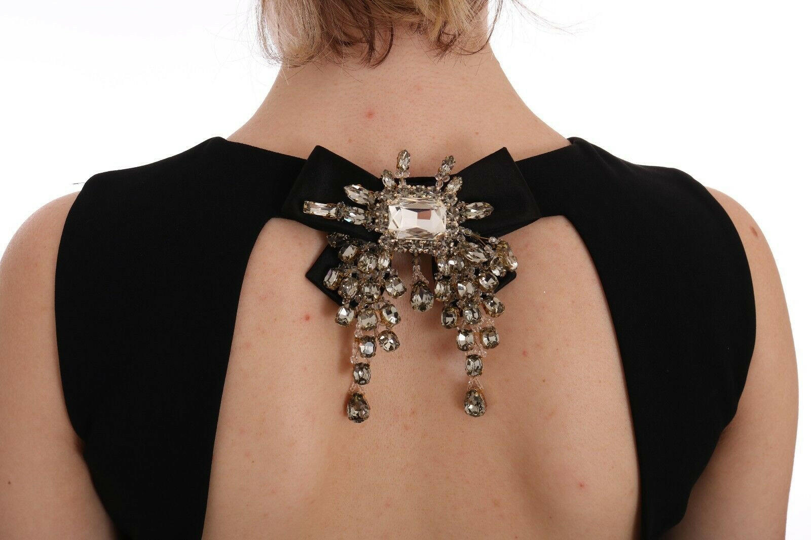 Dolce & Gabbana Black Stretch Crystal Sheath Gown Dress -   -  Dolce & Gabbana.