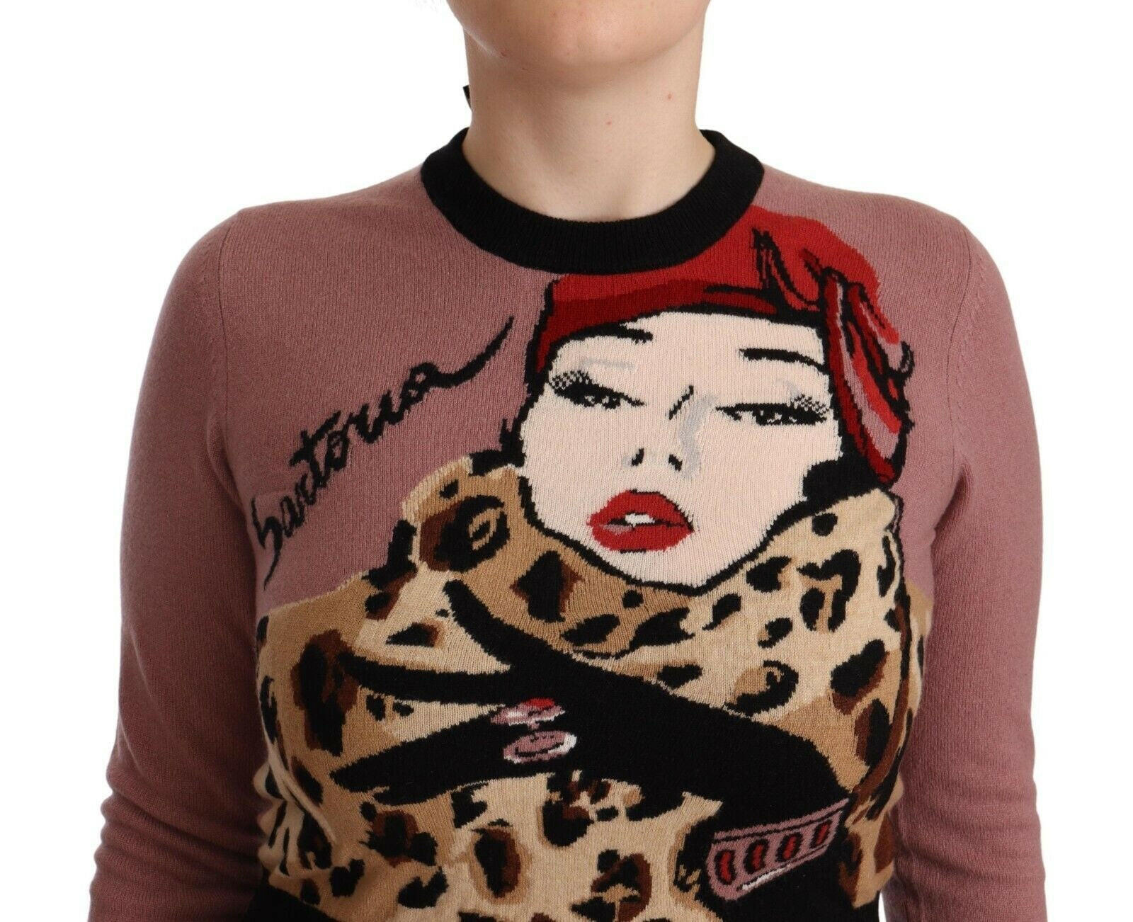 Dolce & Gabbana Pink Cashmere Crewneck Sartoria Pullover Sweater -   -  Dolce & Gabbana.