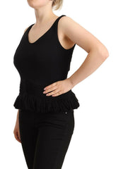 Ermanno Scervino Black Cotton Sleevelesss Tank Casual Top -   -  Ermanno Scervino.