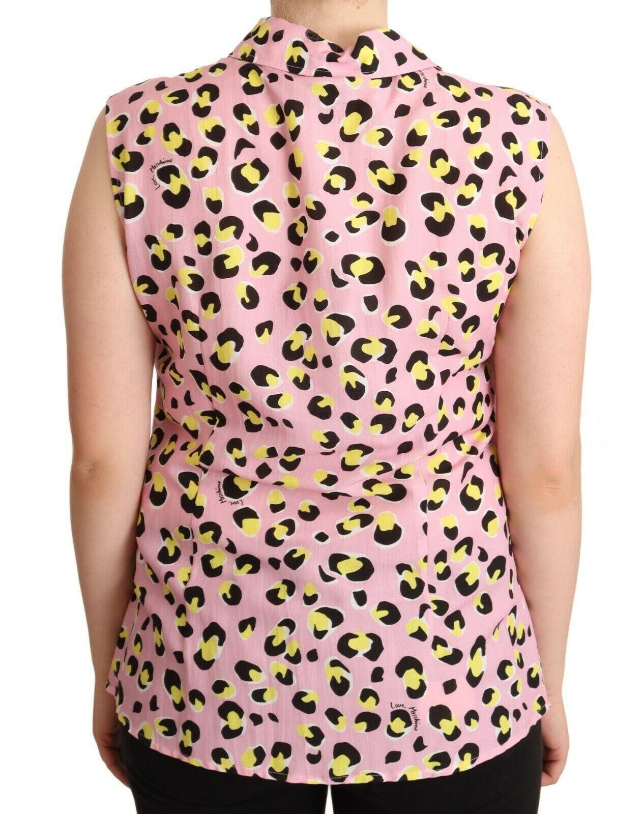 Love Moschino Pink Leopard Print Sleeveless Collared Polo Top -   -  Love Moschino.