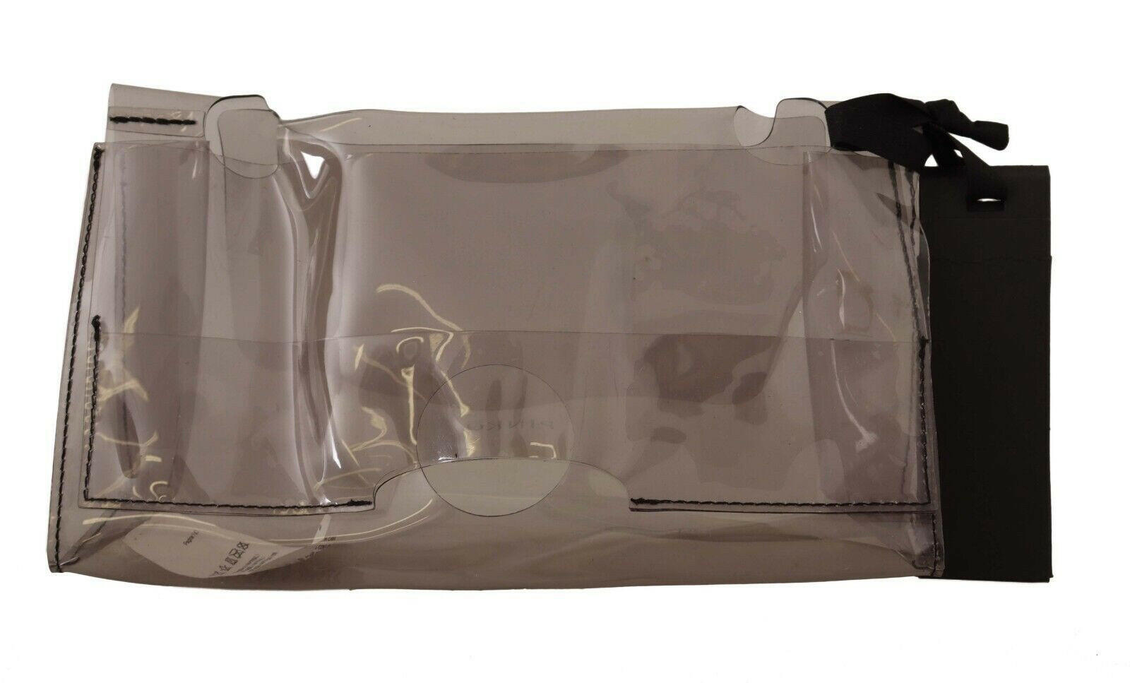 PINKO Black Clear Plastic Transparent Pouch Purse Clutch Bag -   -  PINKO.