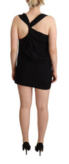 Roberto Cavalli Black Sleeveless Cotton Sheath Mini Dress -   -  Roberto Cavalli.