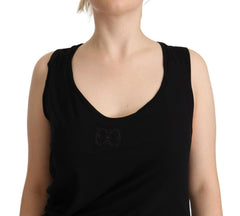 Roberto Cavalli Black Sleeveless Cotton Sheath Mini Dress -   -  Roberto Cavalli.