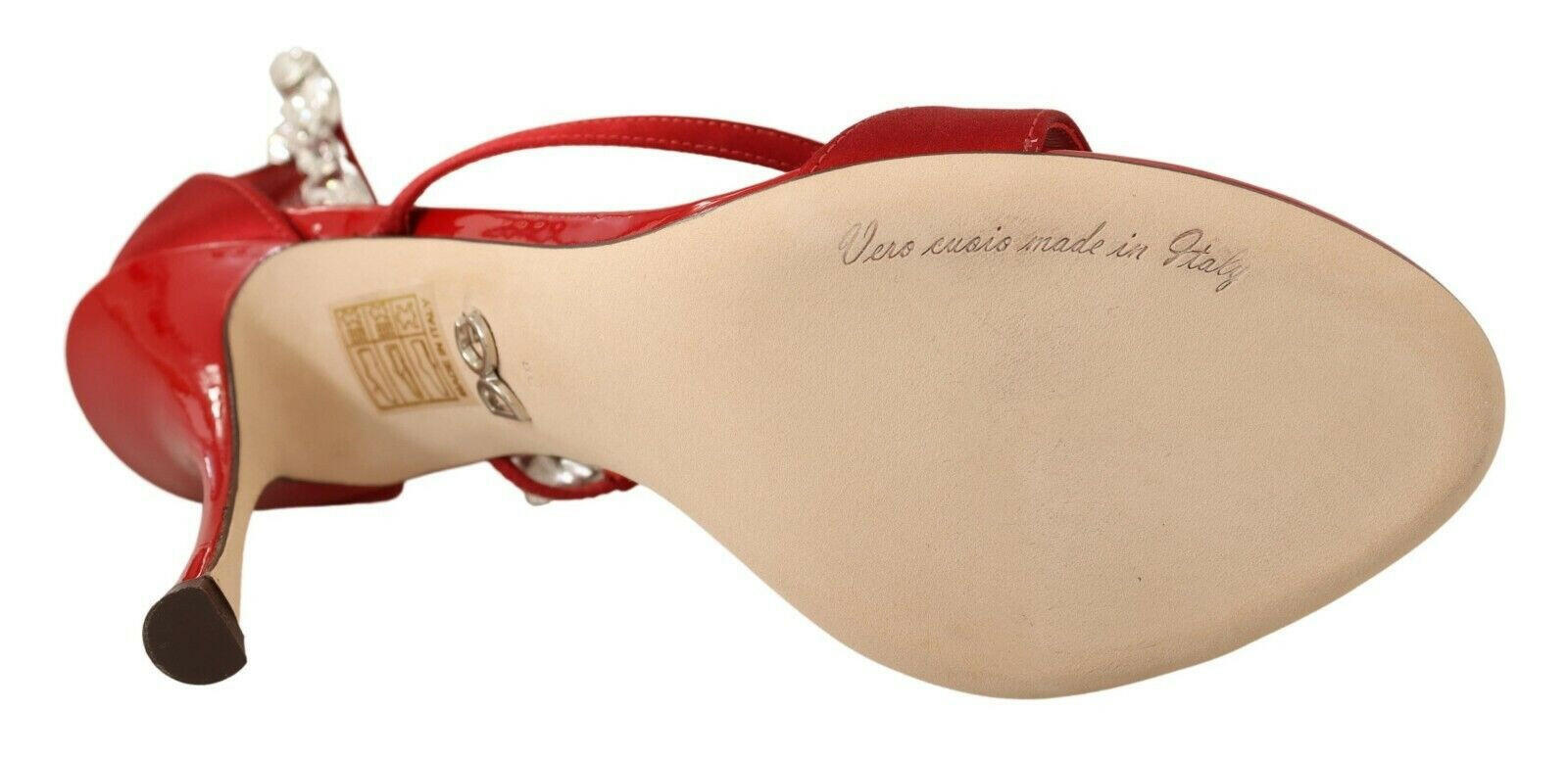 Dolce & Gabbana Red Satin Crystals Sandals Keira Heels Shoes -   -  Dolce & Gabbana.