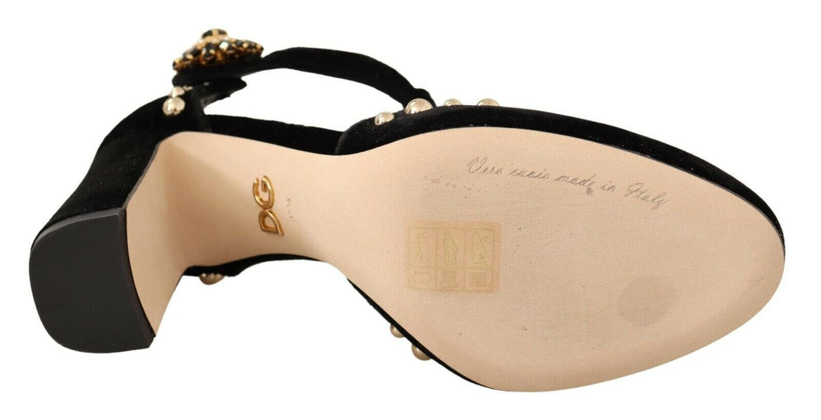 Dolce & Gabbana Black Mary Jane Pumps Roses Crystals Shoes -   -  Dolce & Gabbana.
