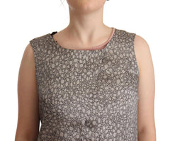 Comeforbreakfast Gray Sleeveless Shift Knee Length Dress -   -  Comeforbreakfast.