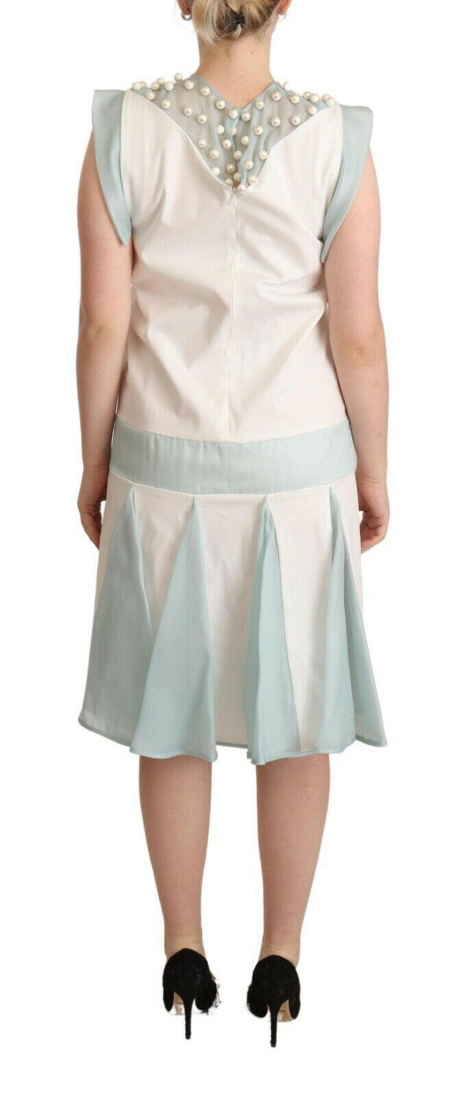 Sergei Grinko Multicolor Faux Pearl Sleeveless Shift Midi Dress -   -  Sergei Grinko.