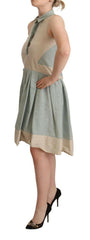 Comeforbreakfast Multicolor Collared Sleeveless Sheath Dress -   -  Comeforbreakfast.