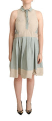 Comeforbreakfast Multicolor Collared Sleeveless Sheath Dress -   -  Comeforbreakfast.