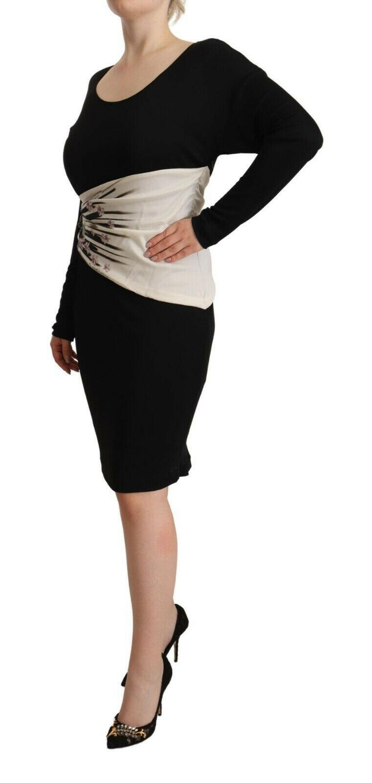 Roberto Cavalli Black Silver Sheath Knee Length Dress -   -  Roberto Cavalli.