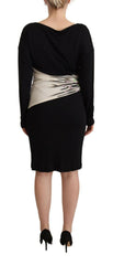 Roberto Cavalli Black Silver Sheath Knee Length Dress -   -  Roberto Cavalli.