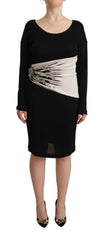 Roberto Cavalli Black Silver Sheath Knee Length Dress -   -  Roberto Cavalli.