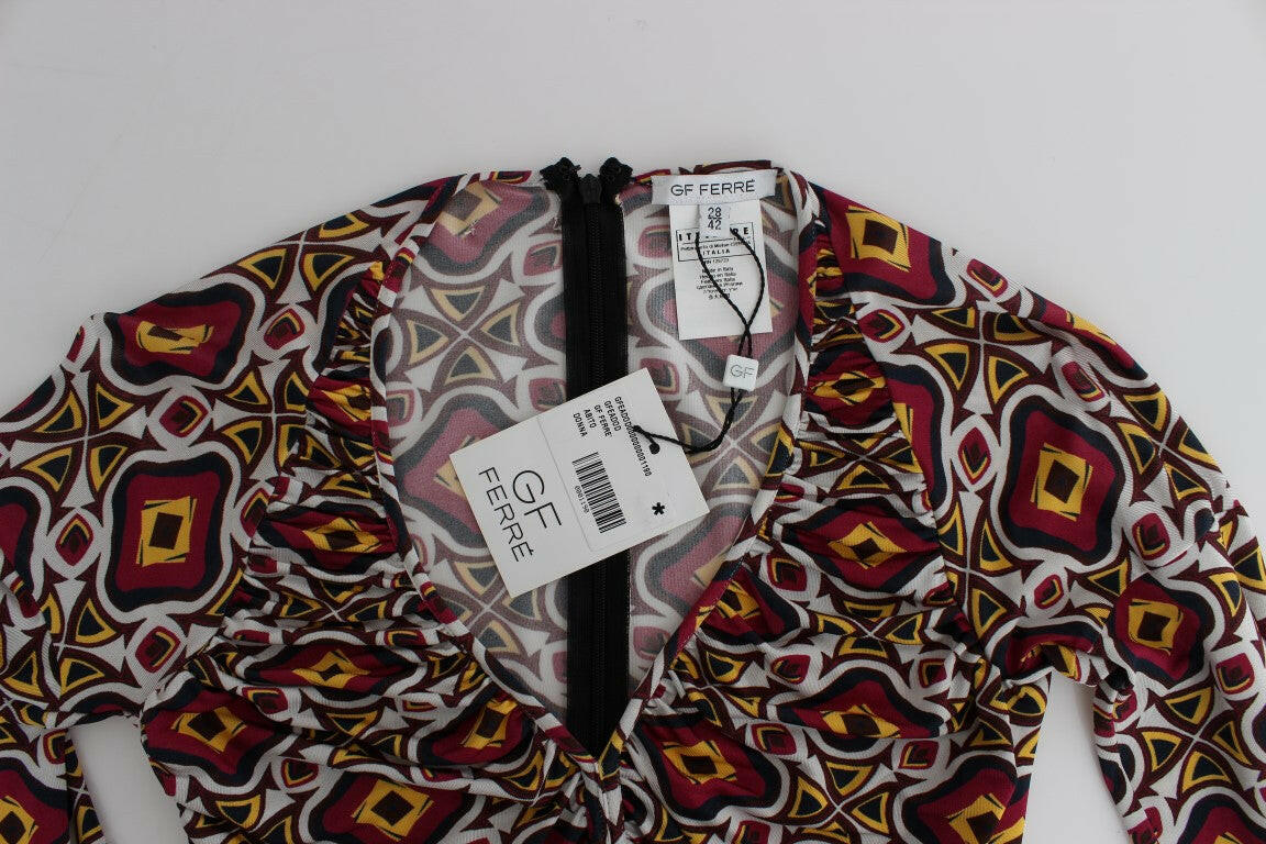GF Ferre Multicolor Longsleeved Viscose Shift Dress -   -  GF Ferre.