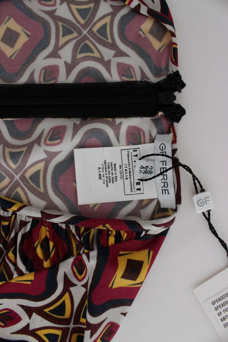 GF Ferre Multicolor Longsleeved Viscose Shift Dress -   -  GF Ferre.